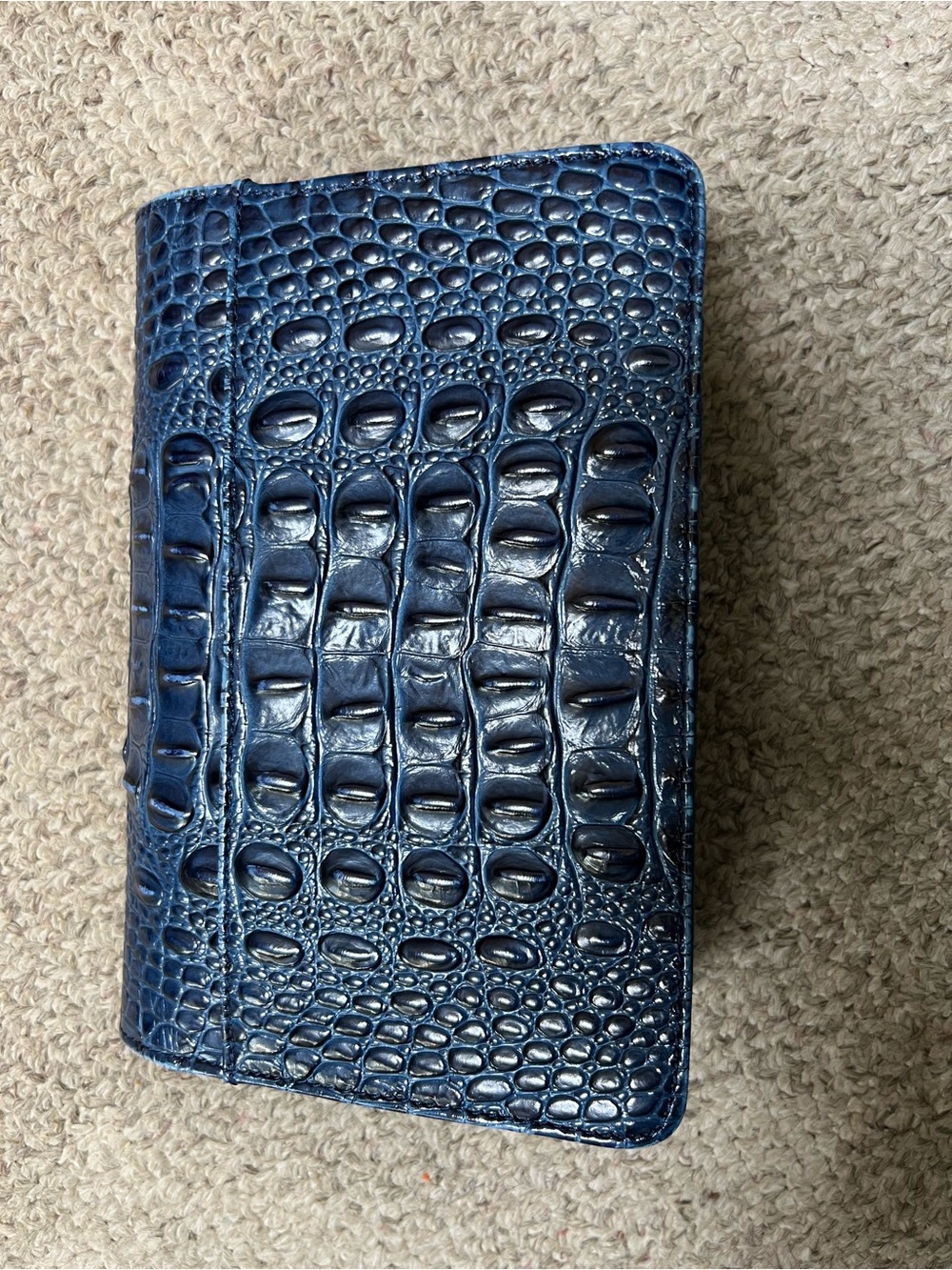 Brahmin Navy Croc-Embossed Leather Crossbody with Gold Accent - Picture 3 of 12